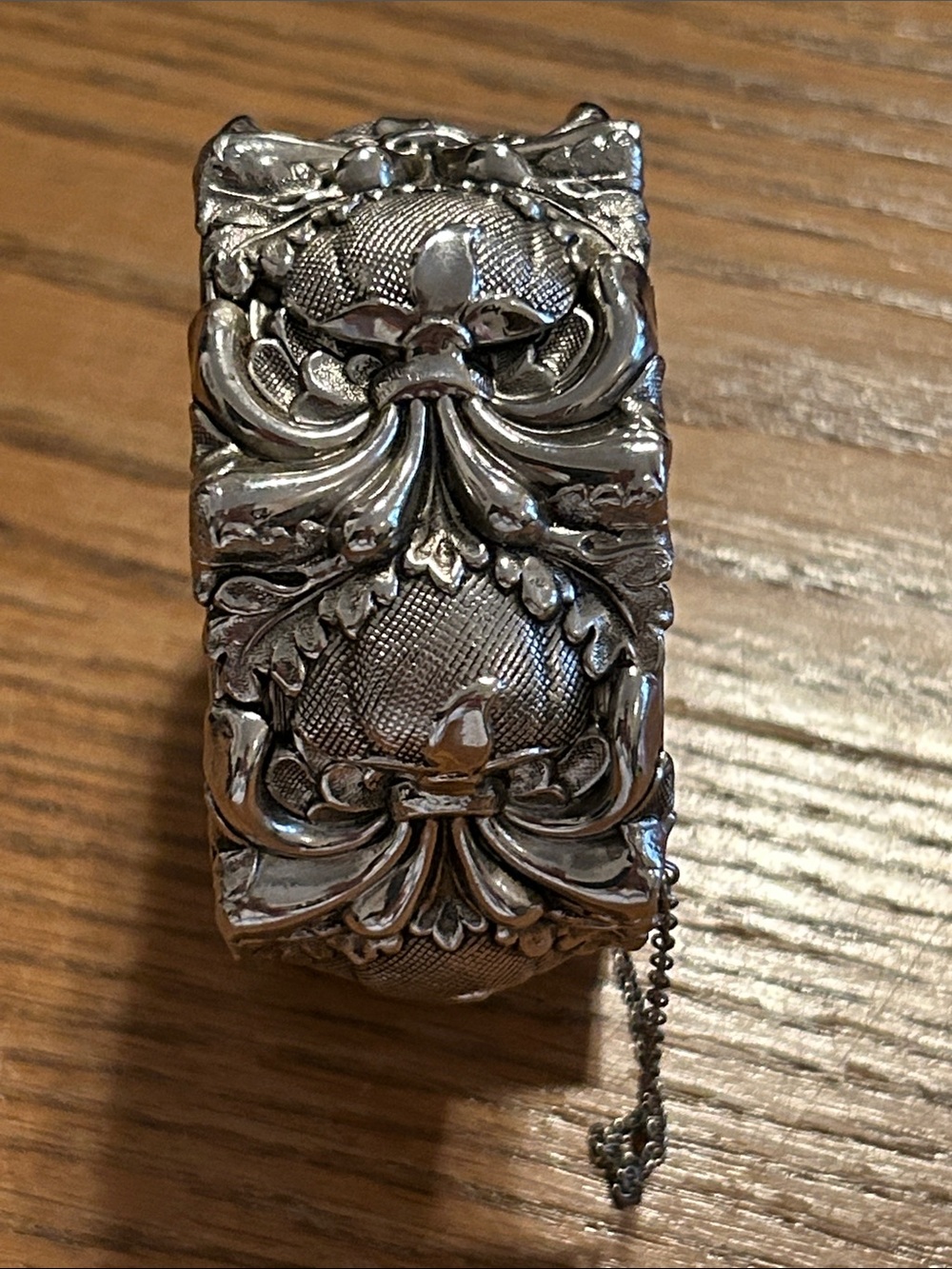 Whiting & Davis Silver Repousse Hinged Bracelet